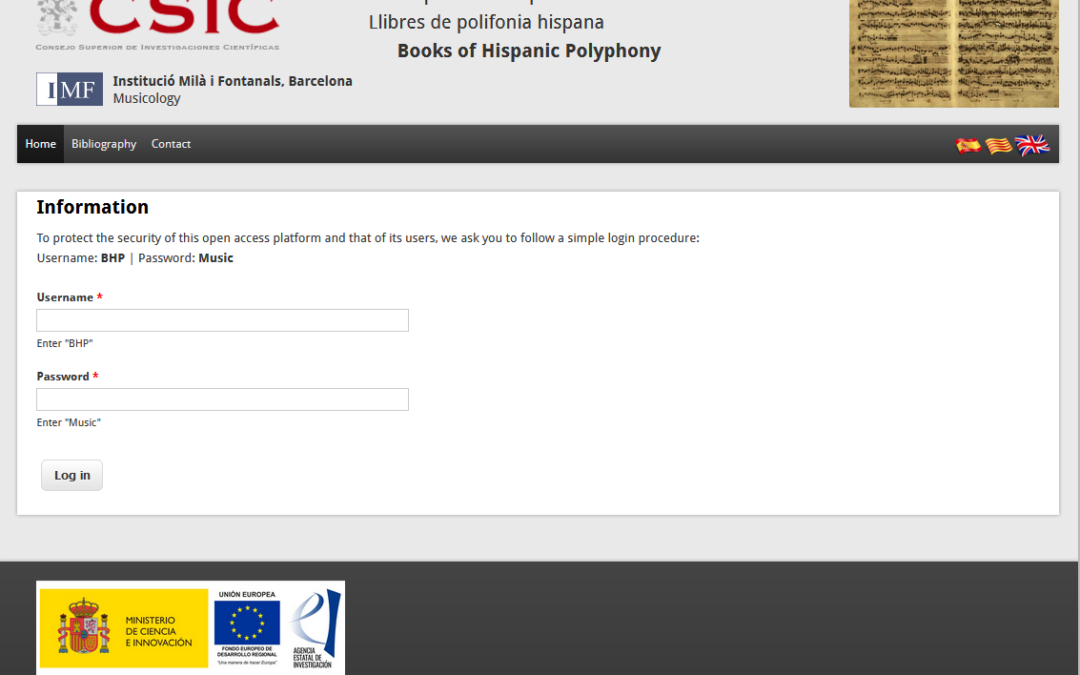 Books of Hispanic Polyphony IMF-CSIC (BHP)